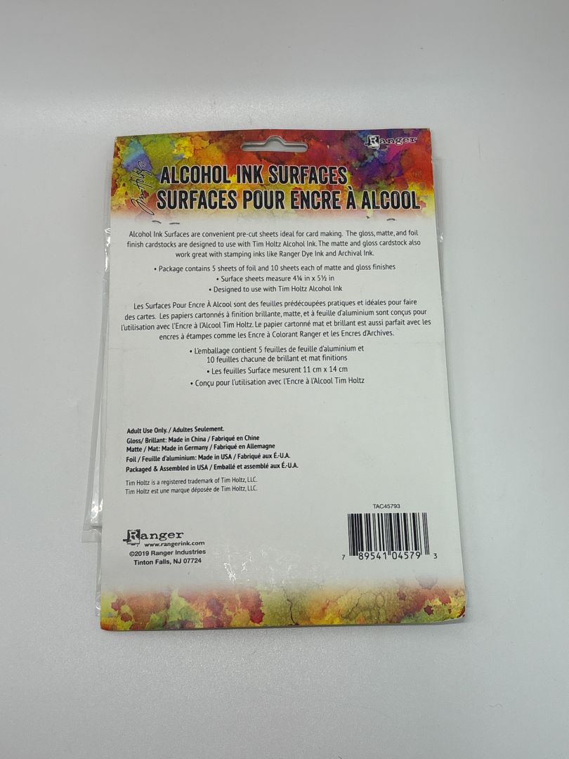 Ranger Tim Holtz Alcohol Ink Cardstock Surfaces