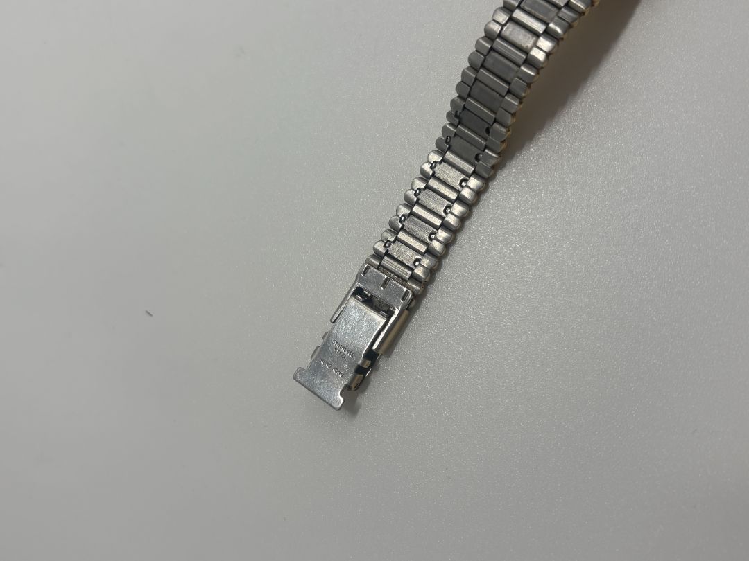 Bill Bass Vintage 1980s Gold-Tone Quartz Square Diamond Accent Watch