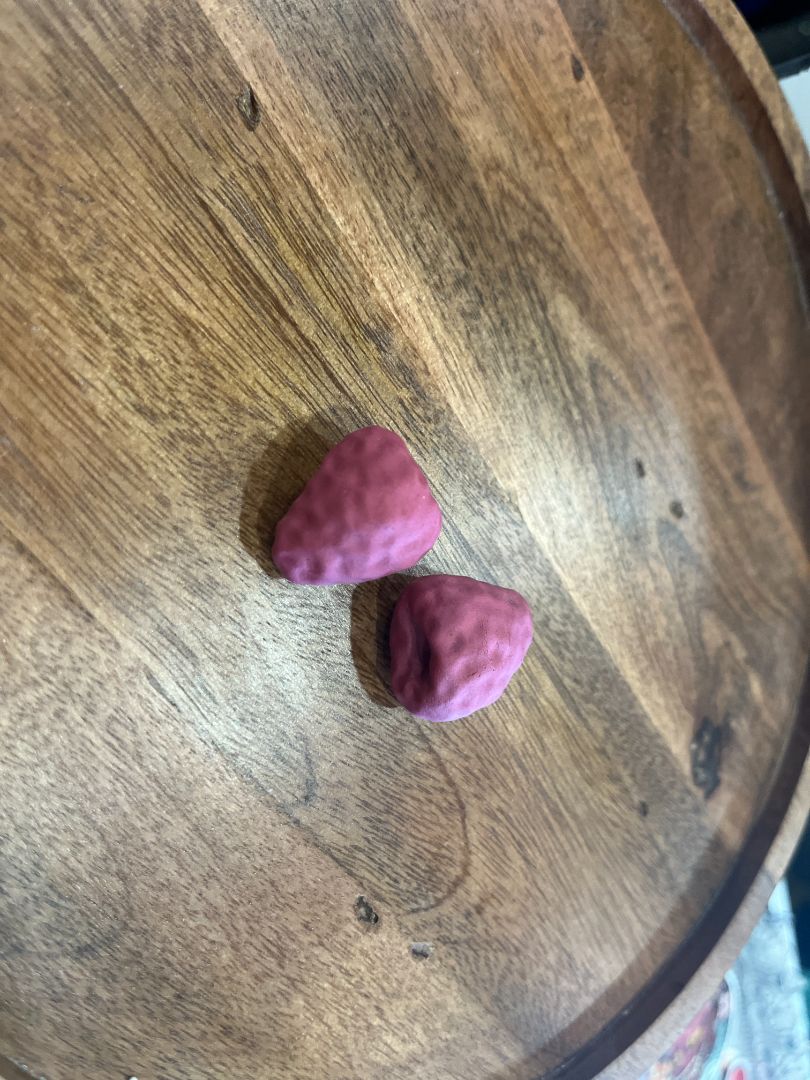 Matte Raspberry 2 pcs Clay Magnets | Handmade