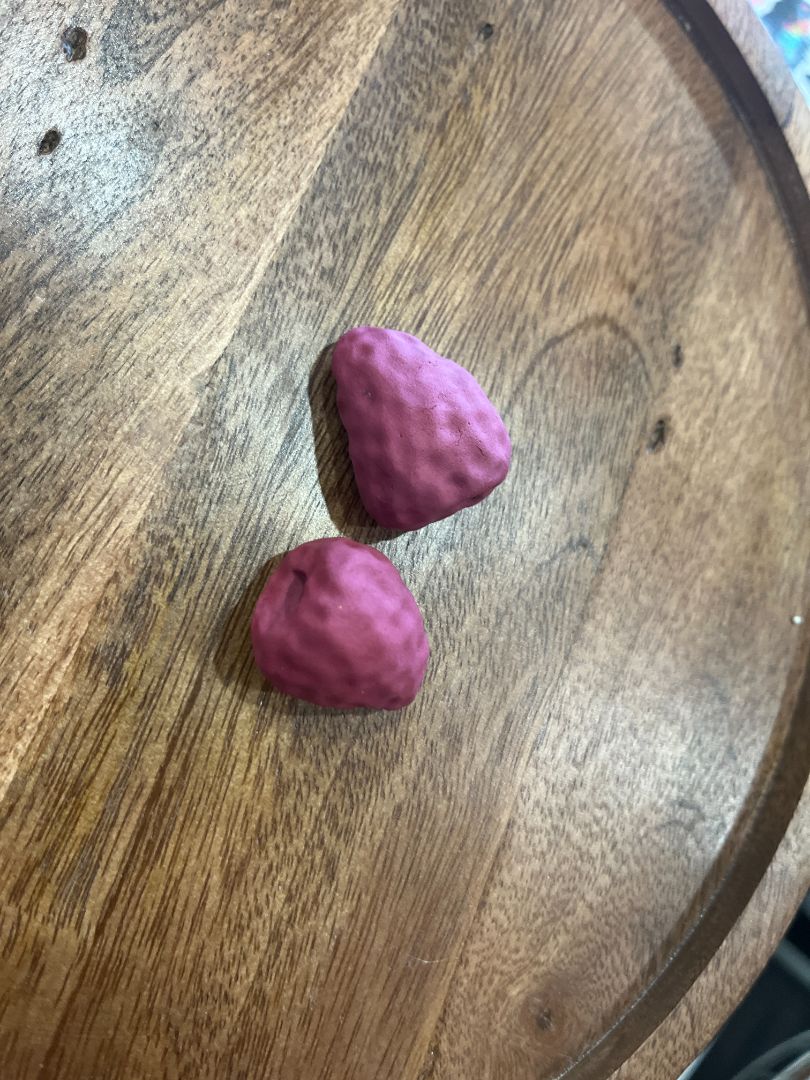 Matte Raspberry 2 pcs Clay Magnets | Handmade