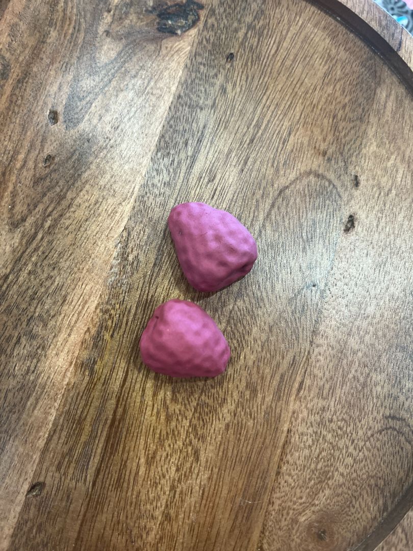Matte Raspberry 2 pcs Clay Magnets | Handmade