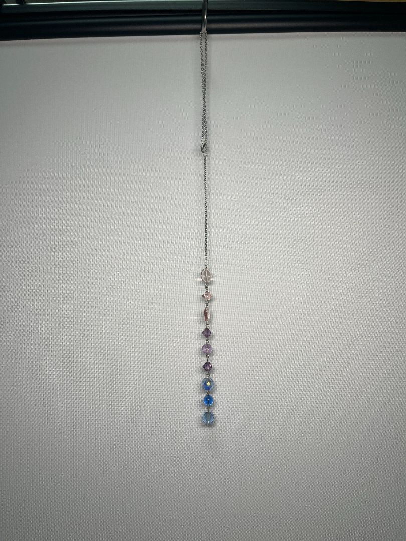 LGBTQ+ Pride Bisexual Flag Car Charm & Accessory | Silver | Handmade