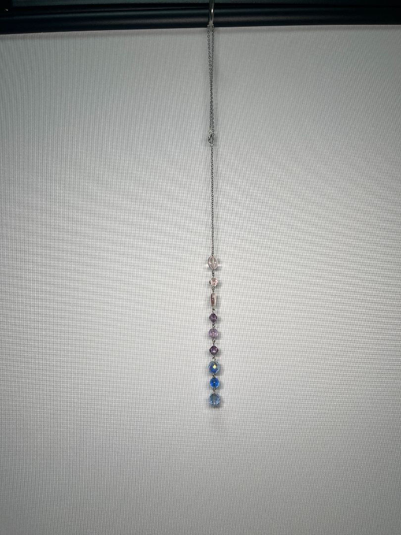 LGBTQ+ Pride Bisexual Flag Car Charm & Accessory | Silver | Handmade