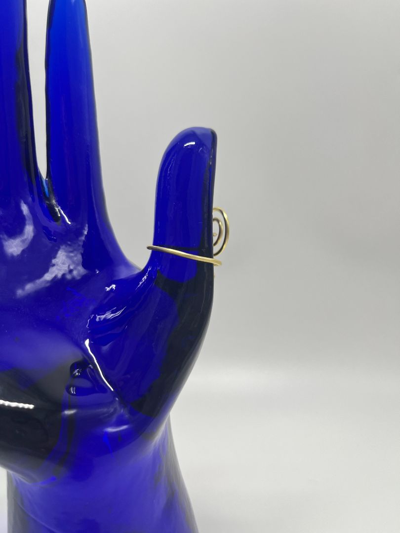 Gold Spiral Wire Ring Size 8.5 | Adjustable | Handmade