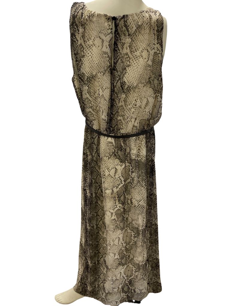 J. Taylor Snake Print Sleeveless Dress with Belt