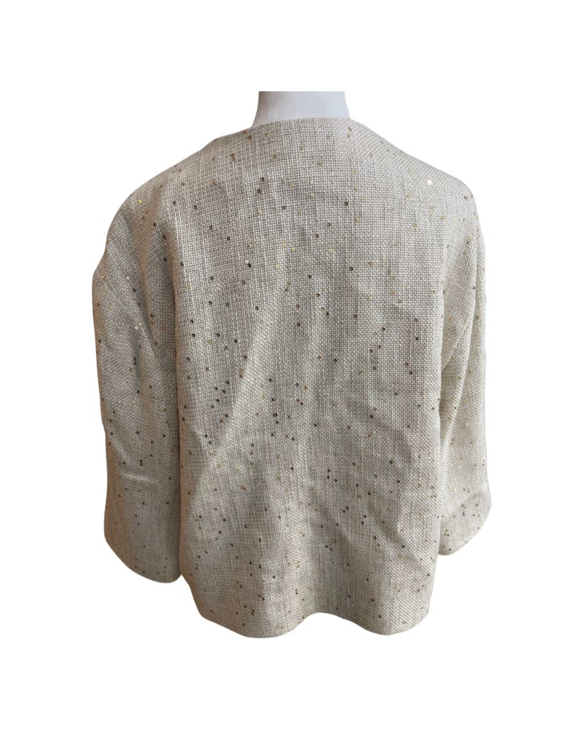 LOUBEN Cream Blazer with Gold Sequins