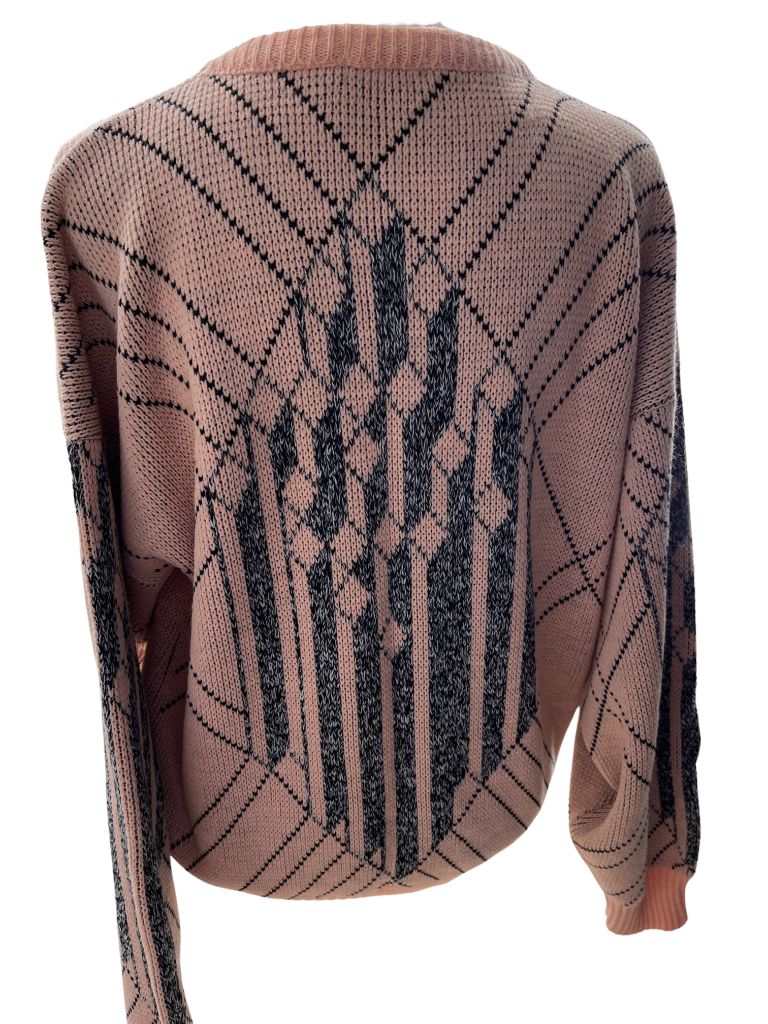 Lavane NY Vintage 80s Pink and Black Sweater