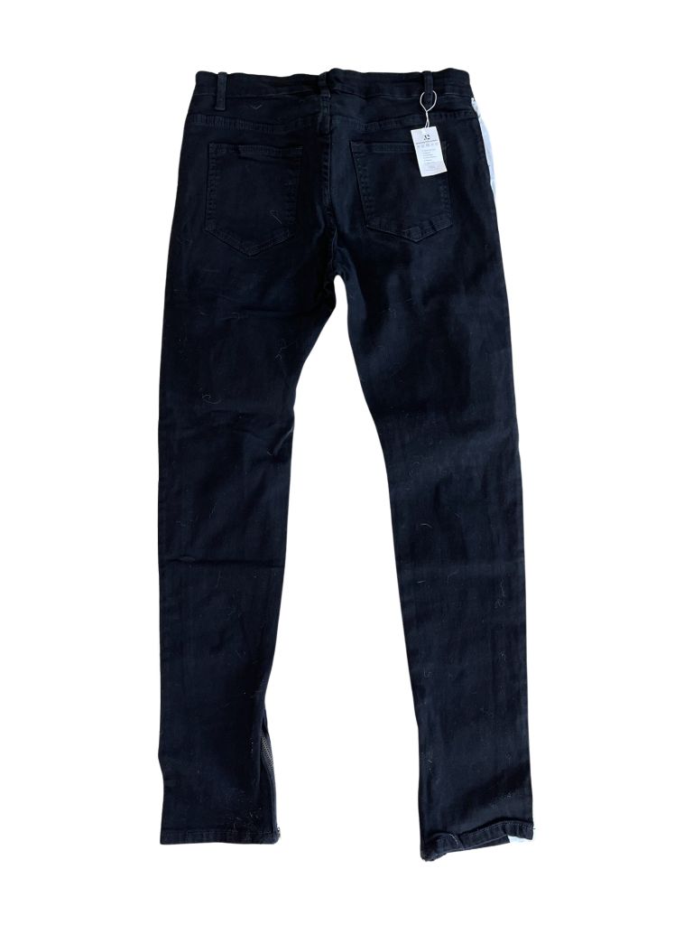Longbida Black/White Striped Jeans