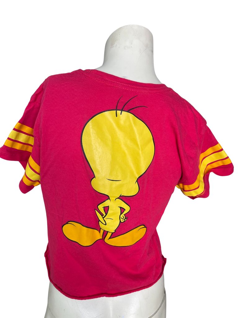 Looney Tunes Red Raw Hem Tweety Bird Tee
