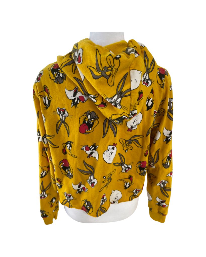 Looney Tunes Yellow Cropped Hoodie