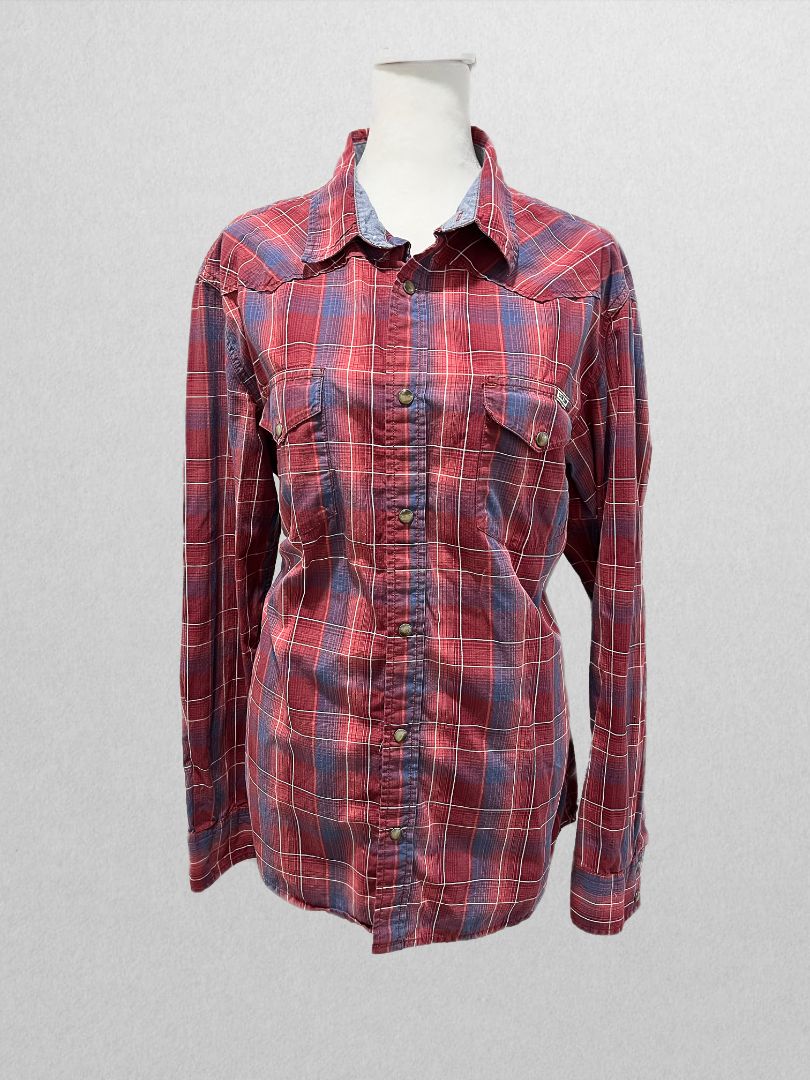 Lucky Brand Jeans Red Plaid Long Sleeve Button Up Shirt – Recycled Threads Lucky Brand Jeans Red Plaid Long Sleeve Button Up Shirt – Recycled Threads