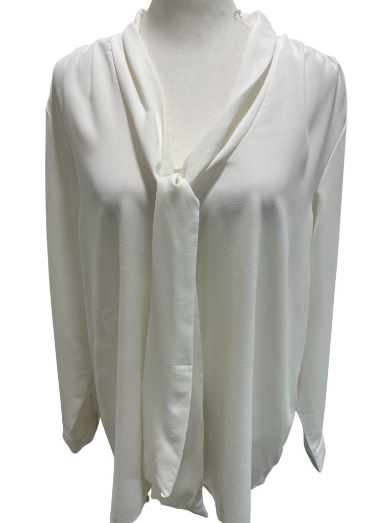 MLEBR White Long Sleeve Blouse With Tie