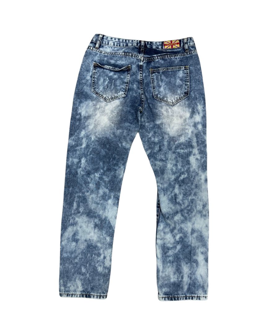 Machine nouvelle mode Acid Wash Patched/Distressed Jeans
