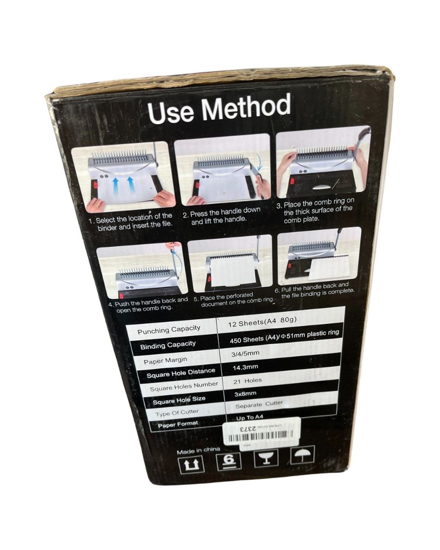 Makeasy Grey Comb Binding Machine