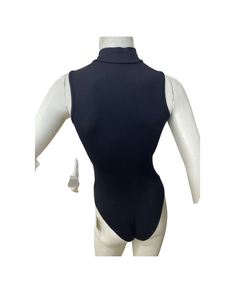 Mangopop Black Mock Neck Bodysuit