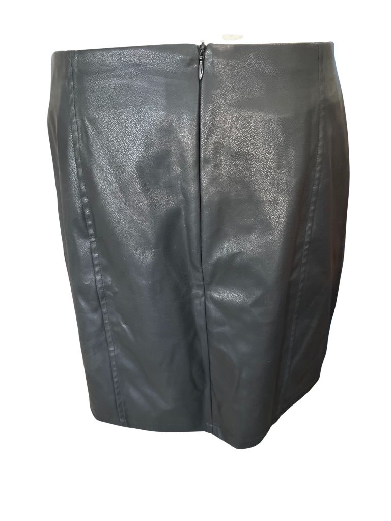 MangoPop Faux Leather Black Mini Skirt
