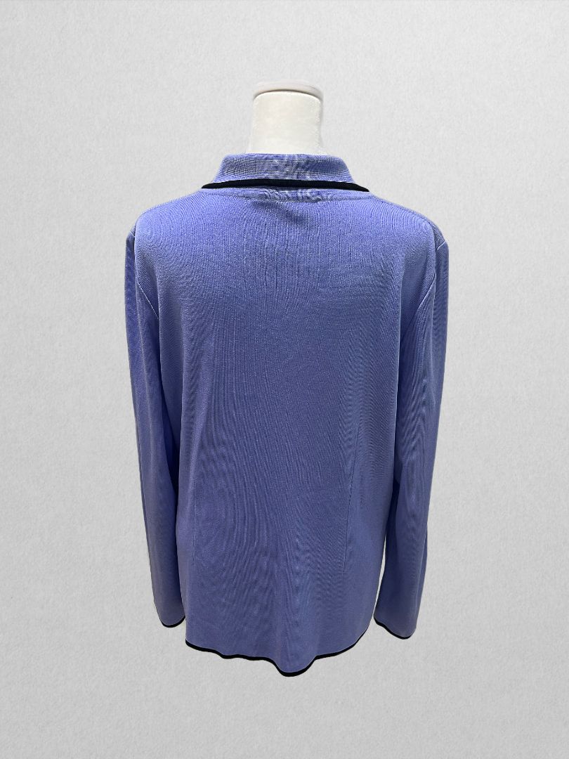 Misook Blue Button-up Cardigan