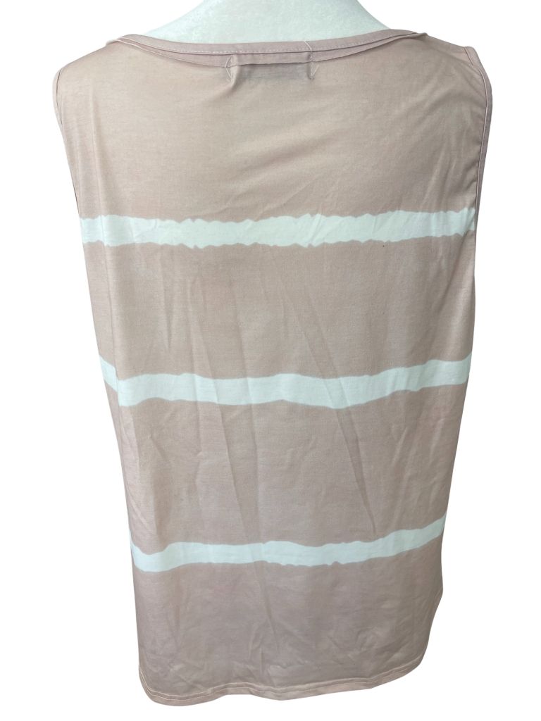 Misslook Pink and White Striped Tank