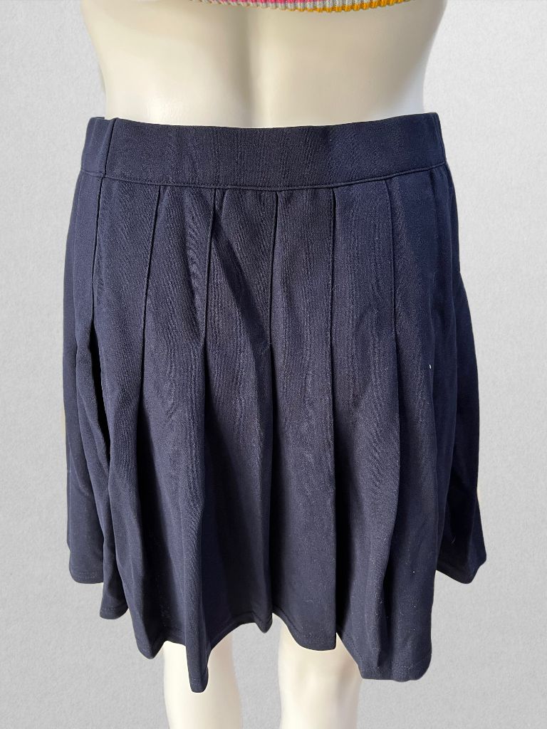 Navy Pleated Skirt (M)