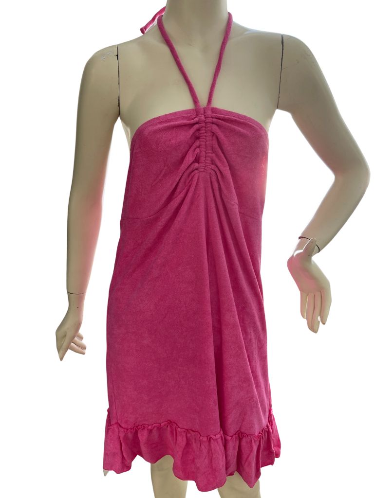 OP Pink Terrycloth Halter Mini Dress Coverup OP Pink Terrycloth Halter Mini Dress Coverup