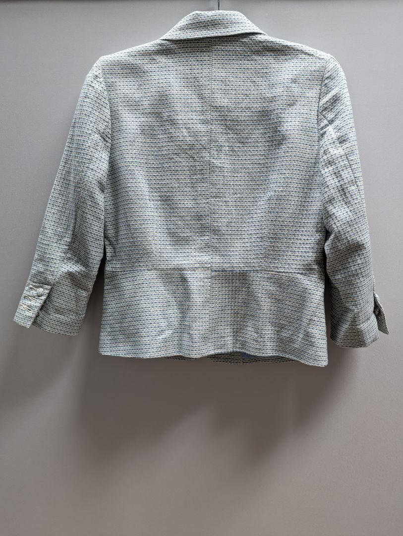 Old Navy Light Blue and White Button Up Blazer