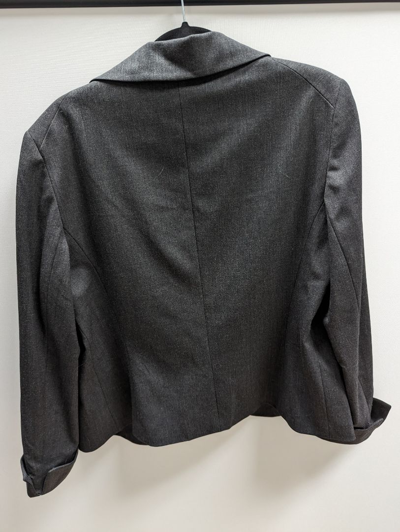 Lafayette 148 Grey Wool One Button Blazer