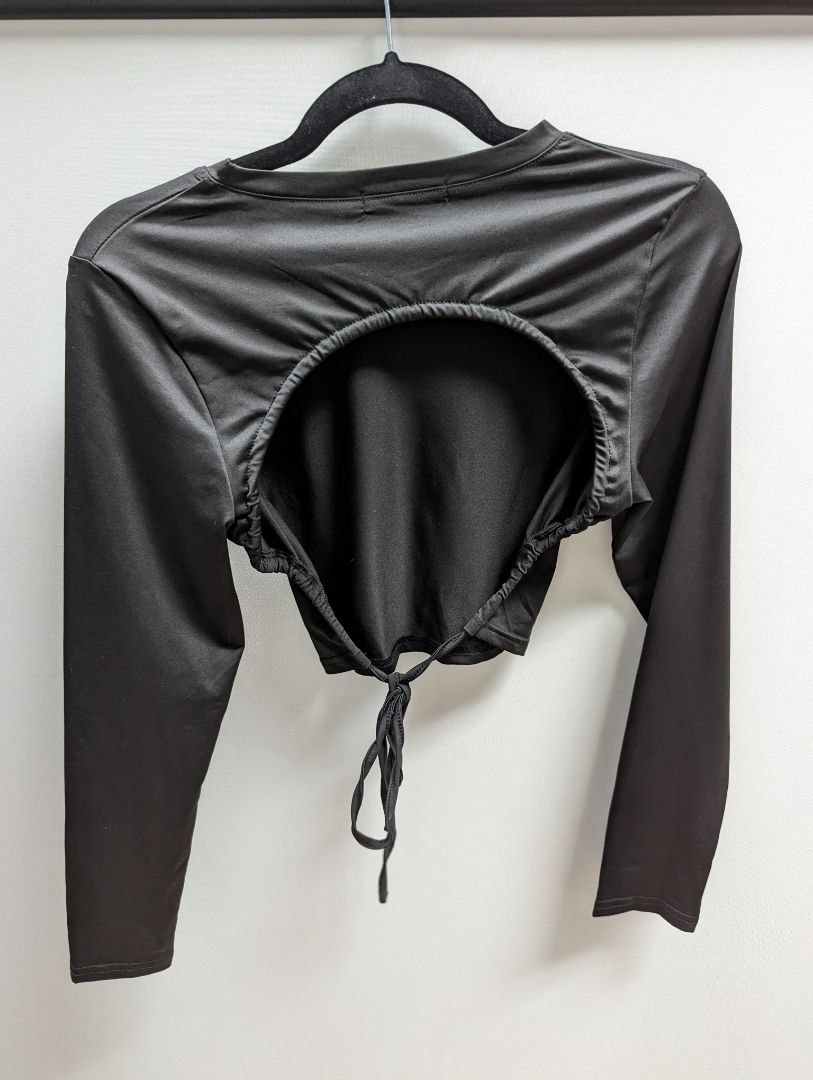 Shein Black Crop Long Sleeve Crop Top