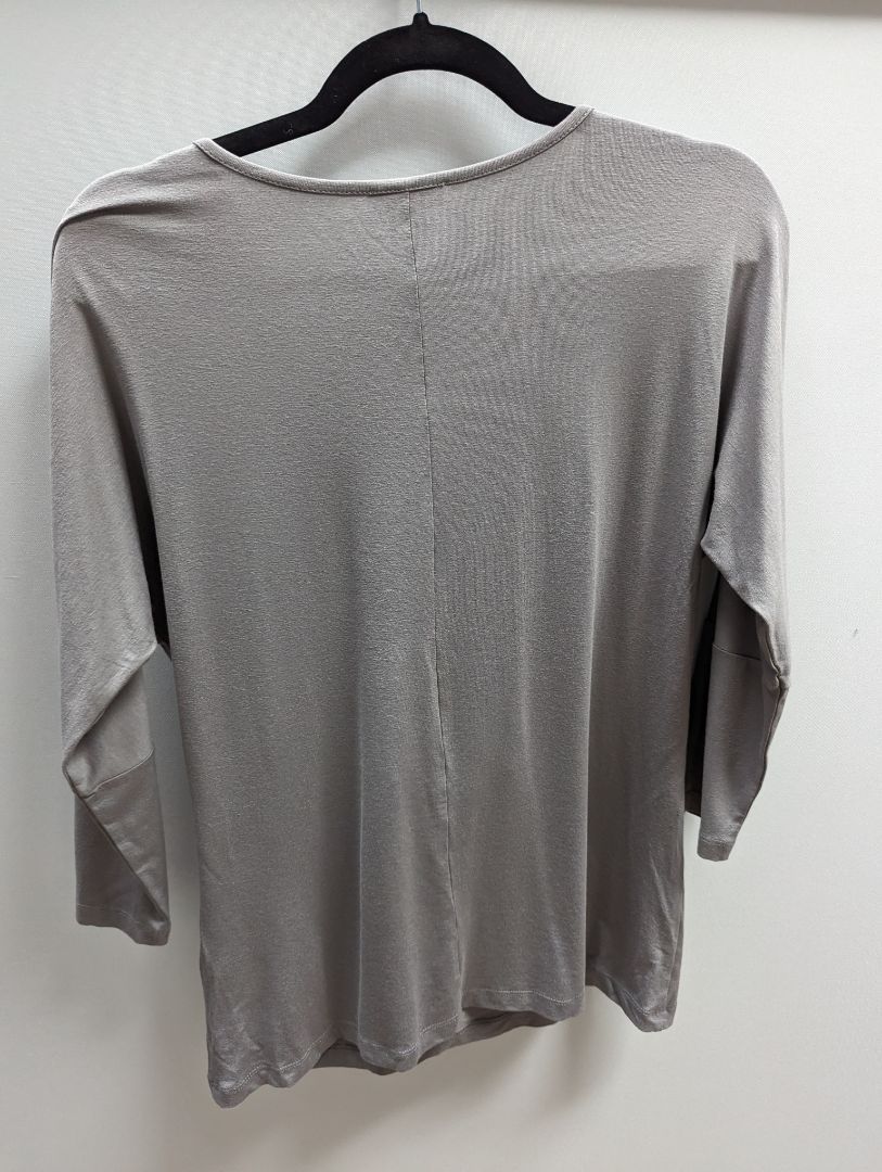 Venus Grey 3/4 Sleeve Half-Zip Blouse