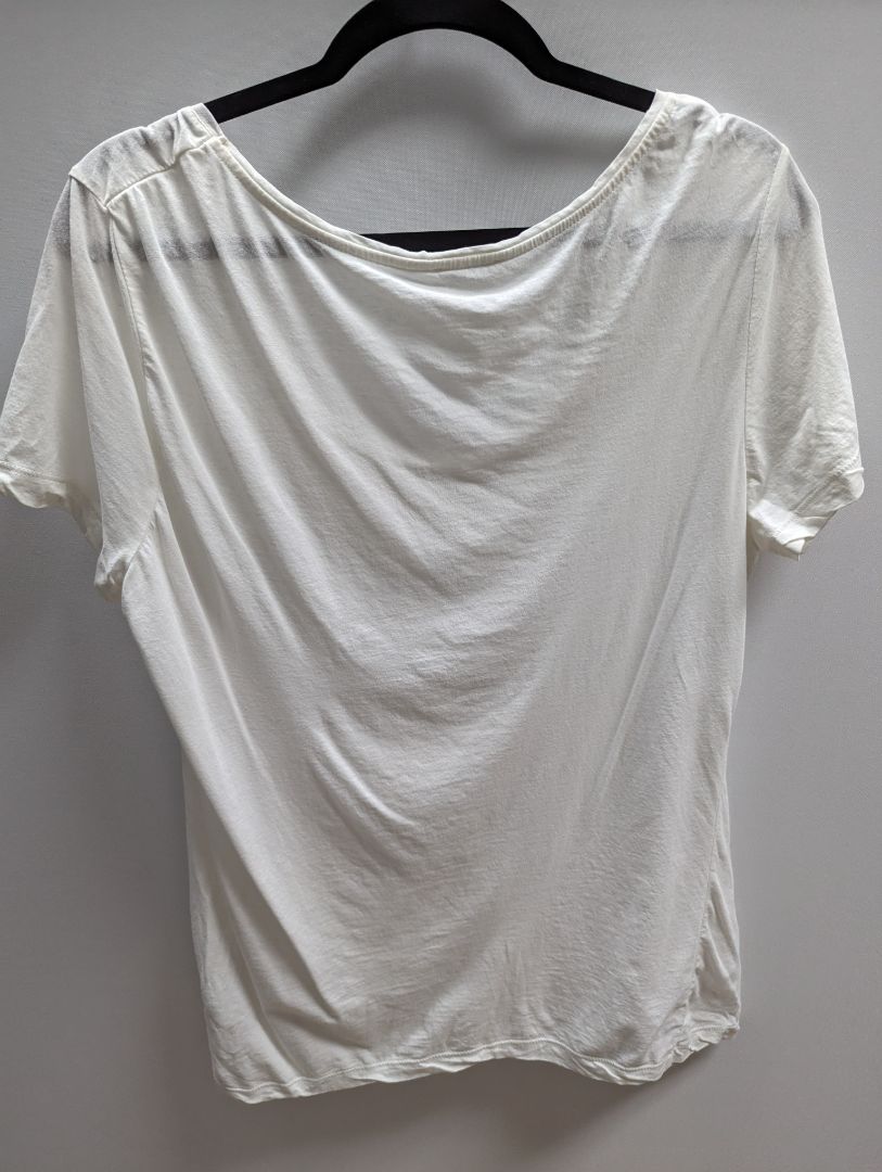 Escada Sport White Short Sleeve Tee with Silver Design