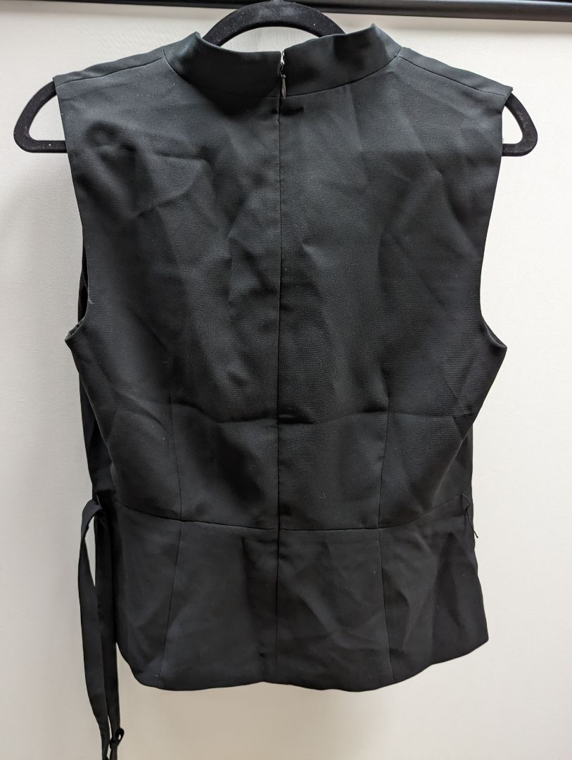 Ann Taylor Black Sleeveless V Neck Peplum Top