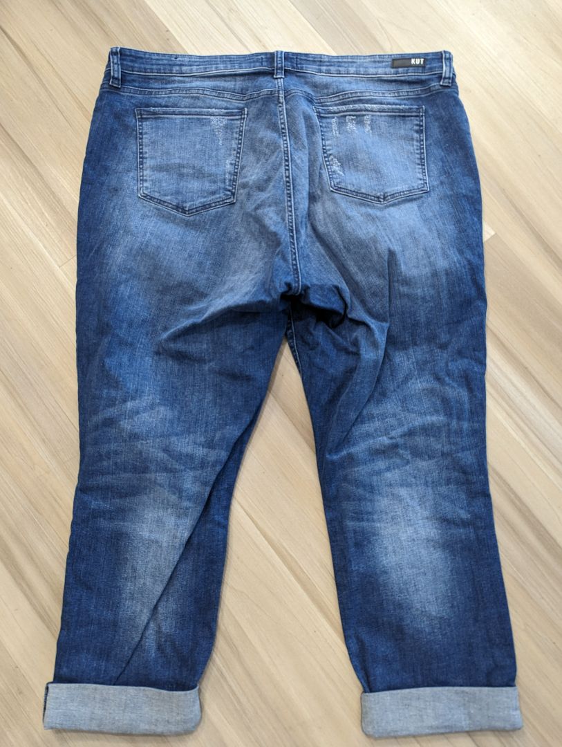 Kut from the Cloth Cuffed Catherine Boyfriend Blue Jeans