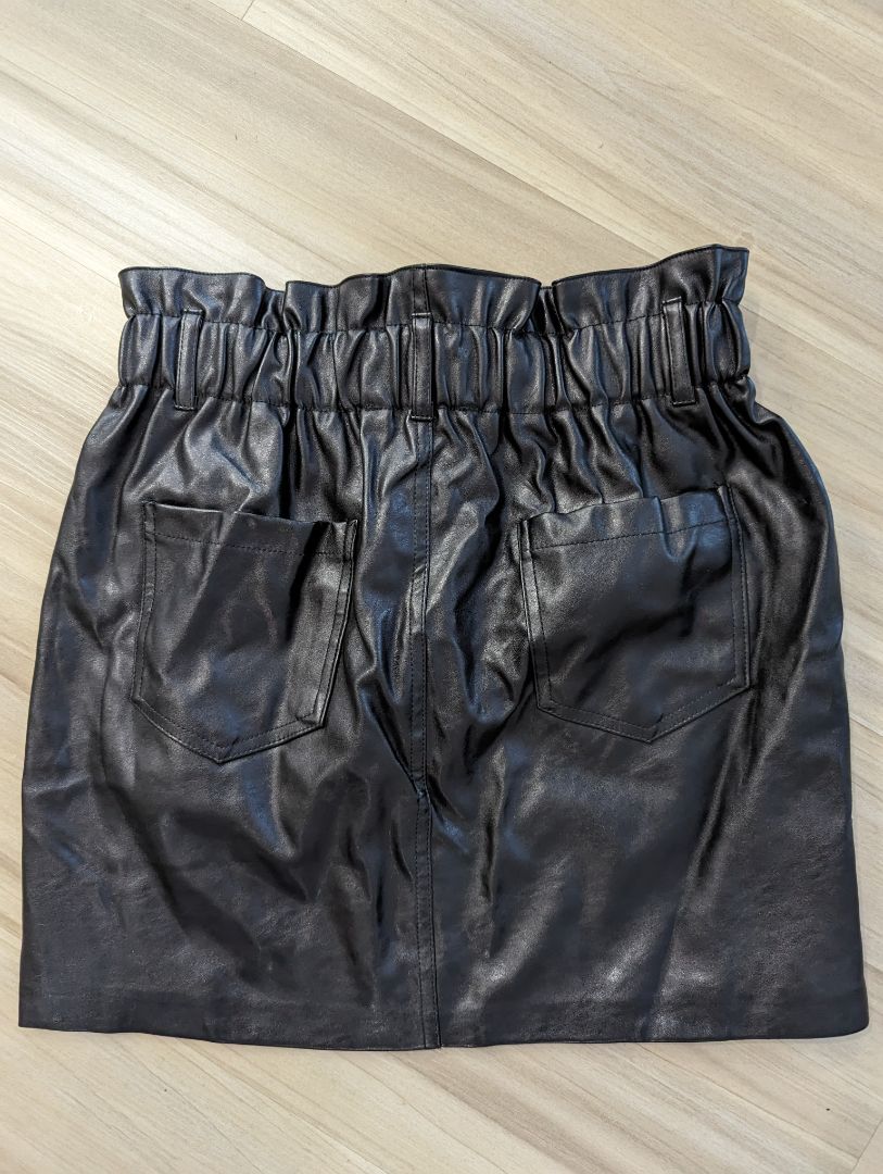 Haute Monde Black Faux Leather Mini Skirt