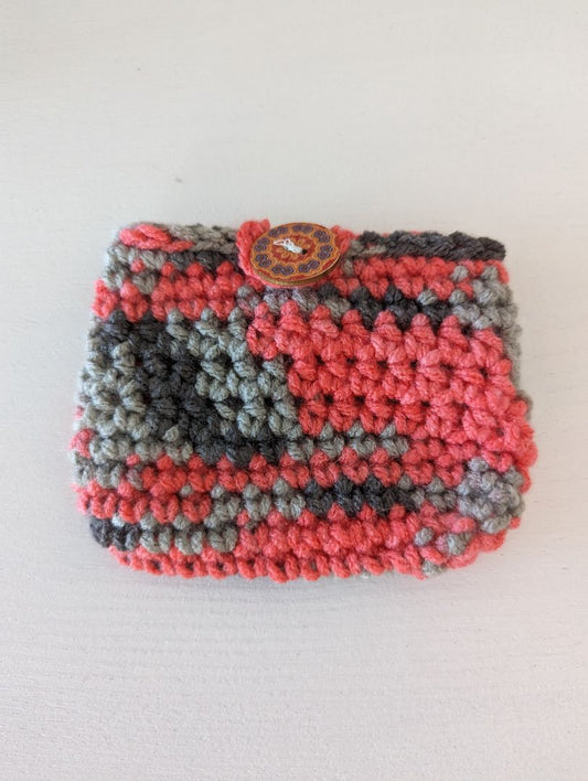Recycled Threads Pink and Grey Coin Purse