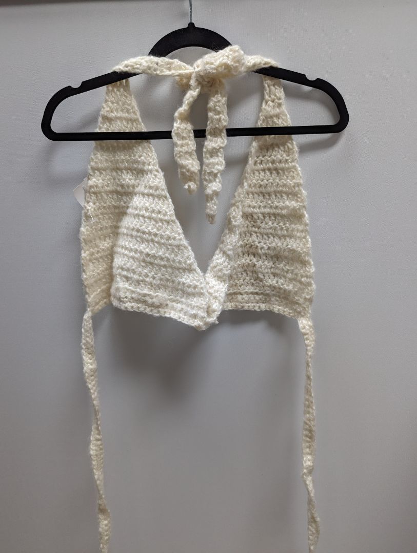 Recycled Threads Ivory Halter Top