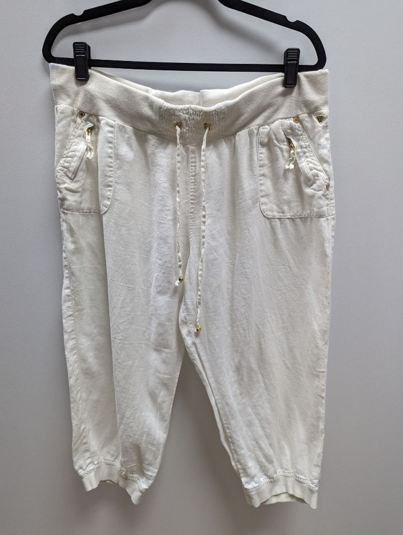 Guess Ivory Linen Jogger Sweatpants
