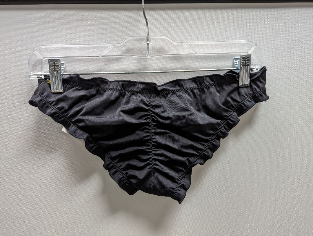Smart & Sexy Black Ruffled Edges Bikini Bottom (S)