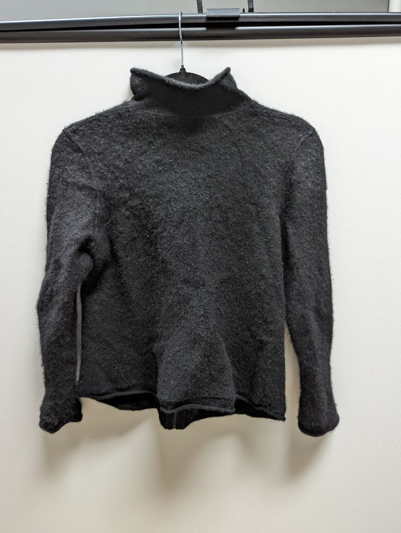 James Perse Cashmere Black Zip Up Long Sleeve Sweater