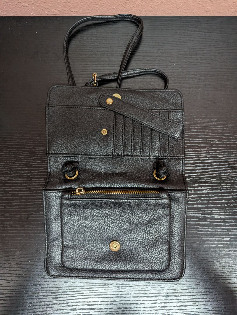 Steve Madden Black Wallet/Portfolio with Strap