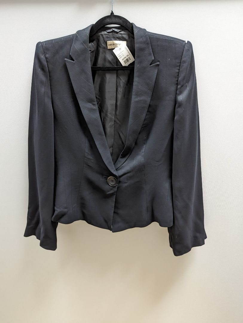 Emporio Armani Black Slim Cut One Button Blazer