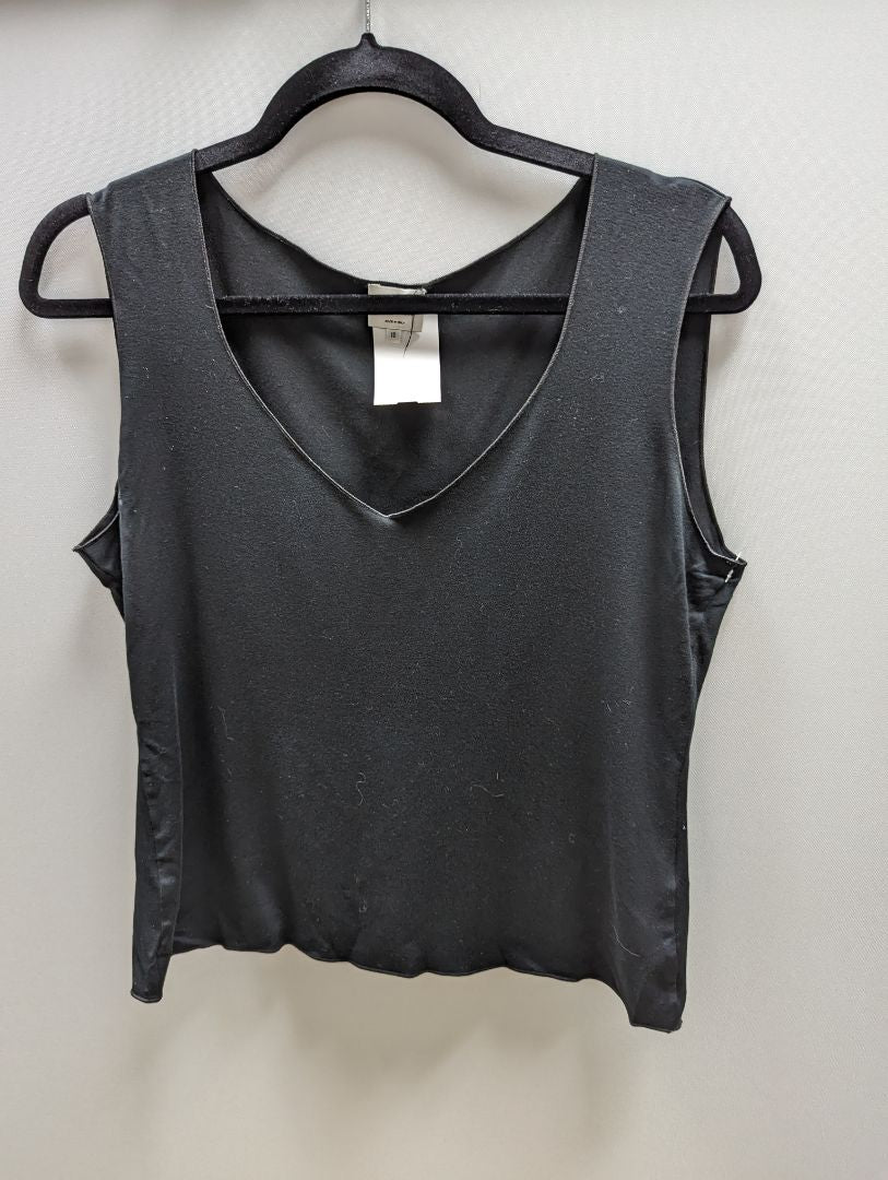Armani Collection Black Seamed Edge V-Neck Tank