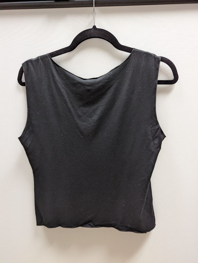 Armani Collection Black Seamed Edge V-Neck Tank