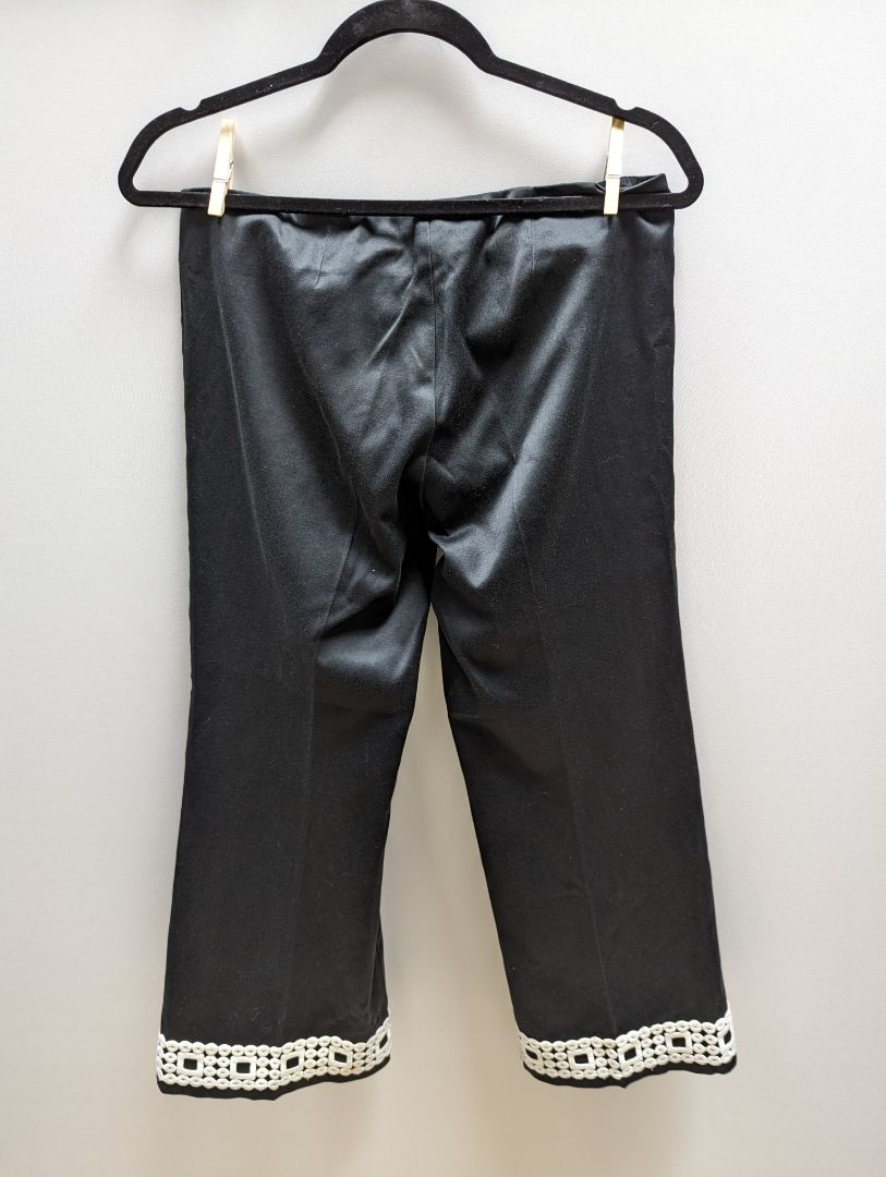 Trina Turk Black/White Embroidered Crop Pants