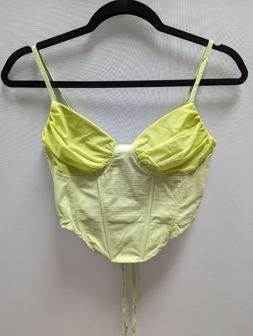 Crealon Lime Green Bustier Corset Crop Top