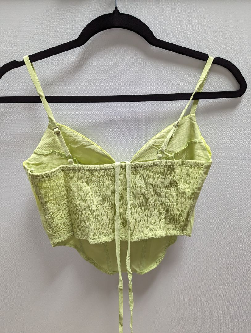 Crealon Lime Green Bustier Corset Crop Top
