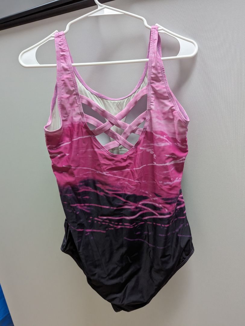 Jimilaka Pink Ocean Patterned Athletic Swim One Piece