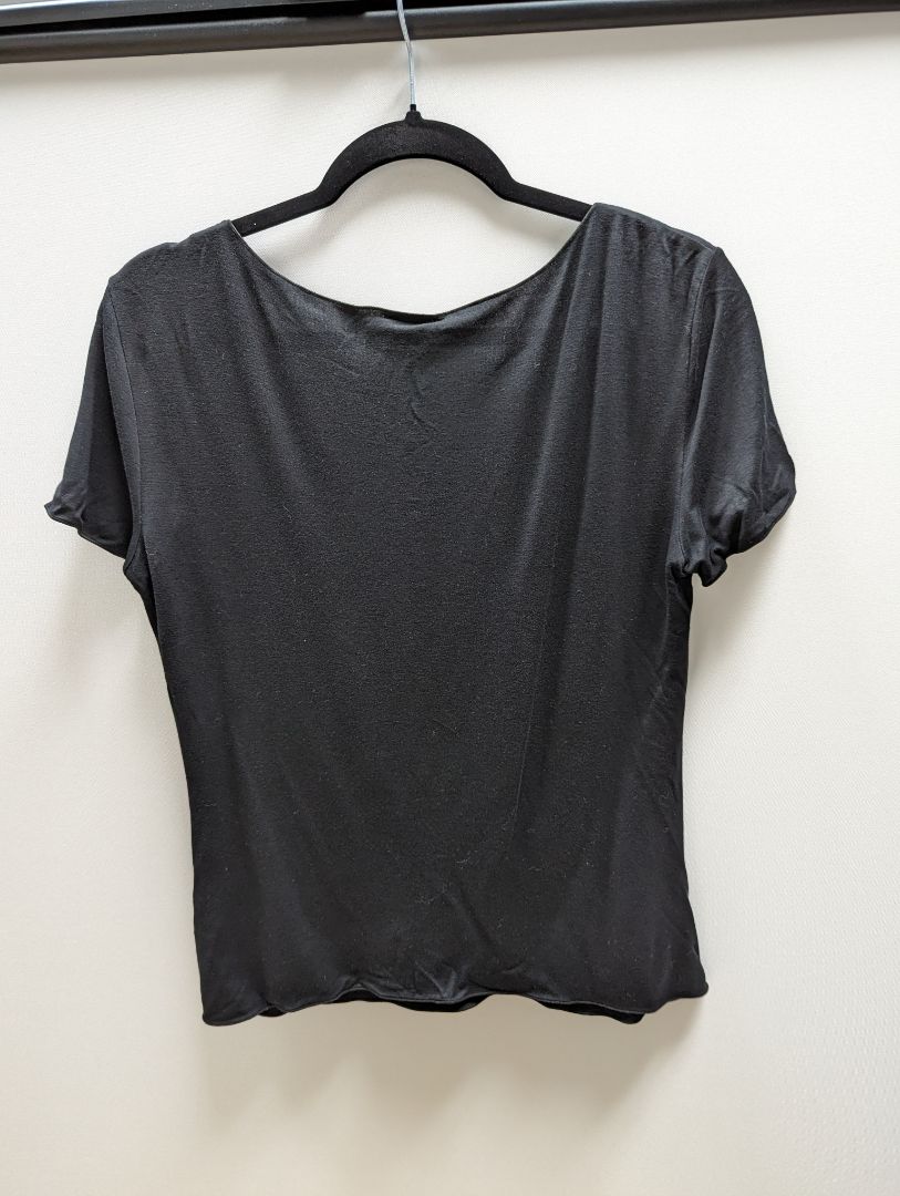Armani Collection Black Seamed Edge Round Neck Blouse