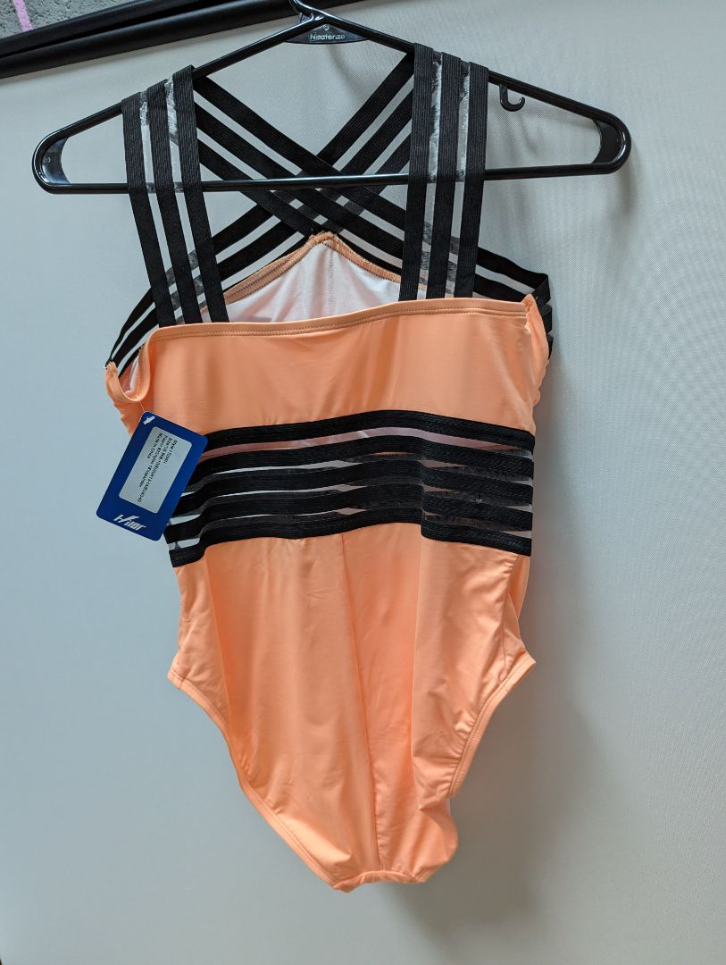 Hilor Orange and Black Halter Neck Swimsuit