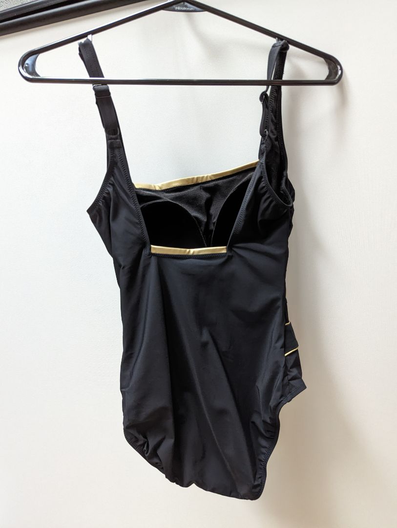 Gottex Black Gold Lined "The Essentials" Swim One Piece