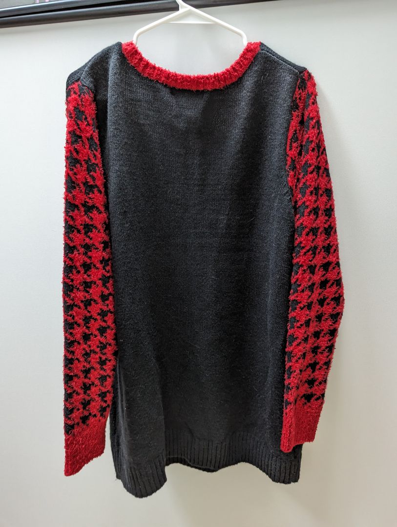 United States Black/Red Ugly Christmas 'Fa La La' Long Sweater
