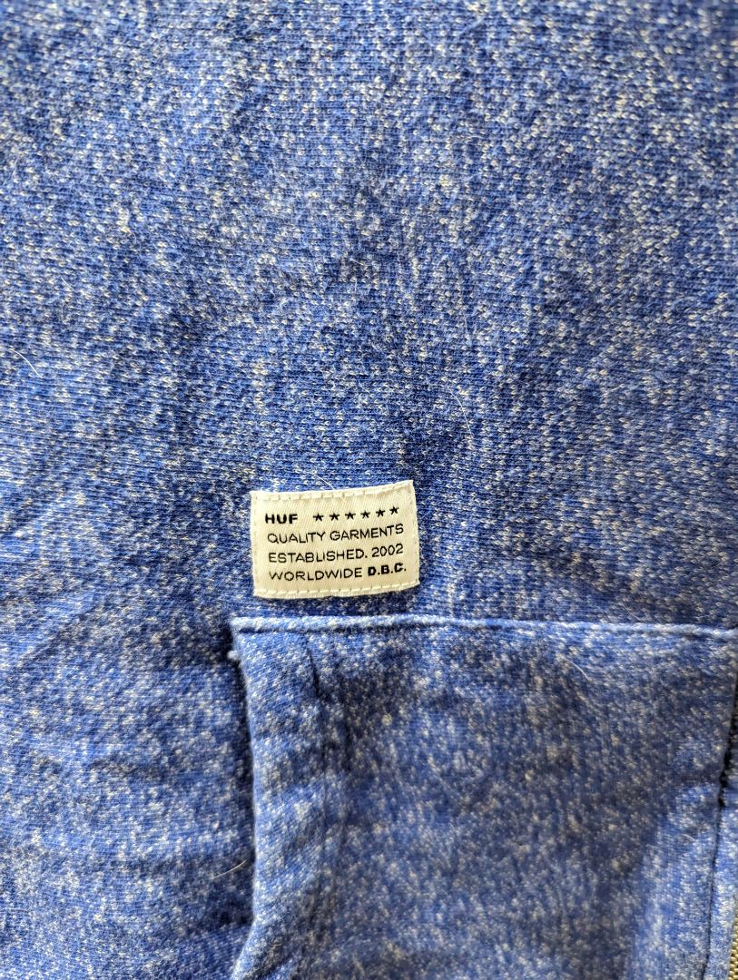Huf Blue Sweatshirt Zip Up Jacket
